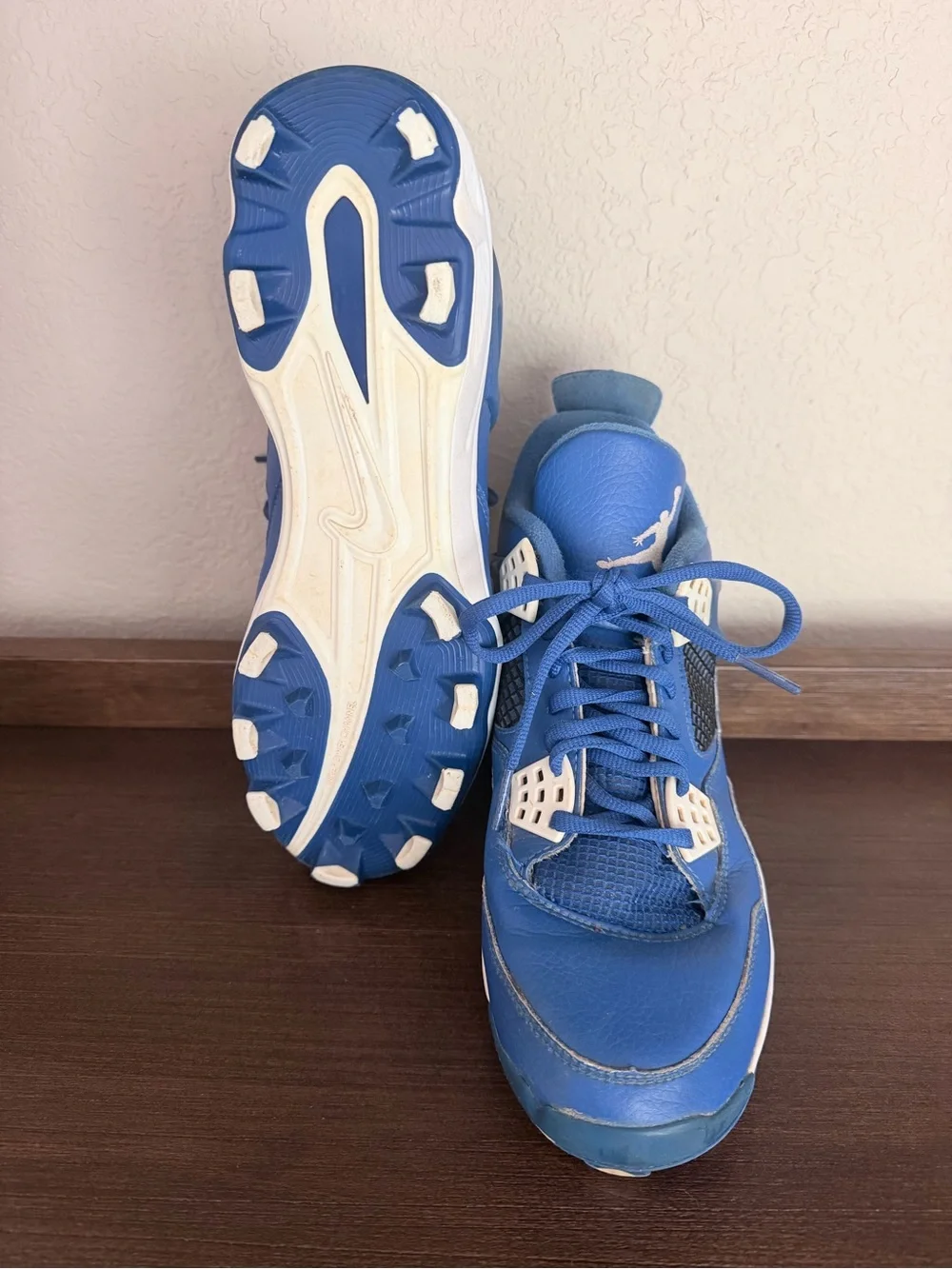 Nike Air Jordan 4 Retro MCS Baseball Cleats Royal Blue 807709-401 Men's 8